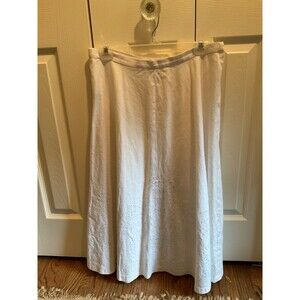 Lauren Ralph Lauren Sevilla White Eyelet Linen/Cotton Blend Maxi Skirt Sz 10P